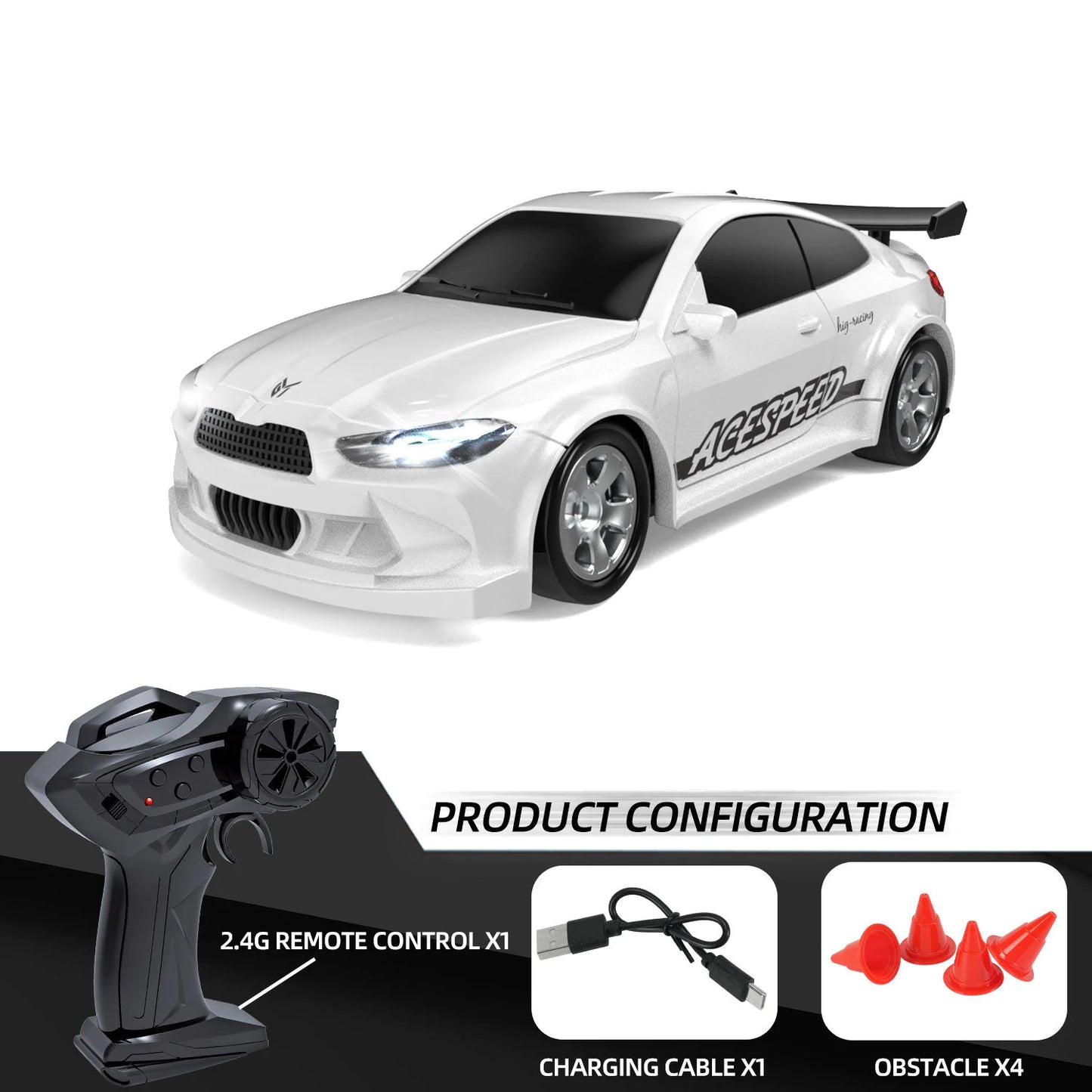 164 Desktop Four-wheel Drift Car Remote Control Mini Drift Car Light Toy