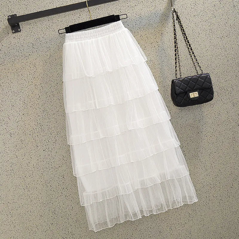 Mid-Length Women'S Mesh Skirt