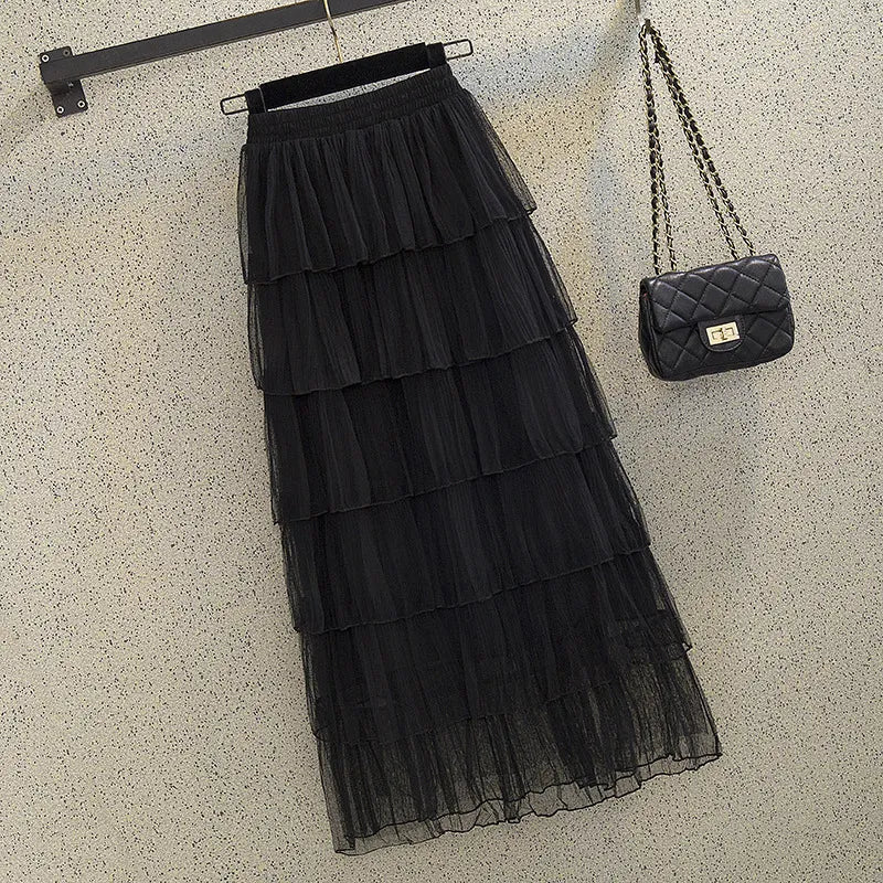 Mid-Length Women'S Mesh Skirt