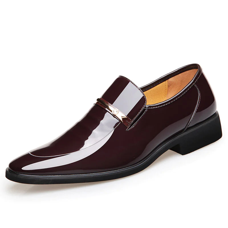 Men's Pointed Patent Leather Dress Shoes