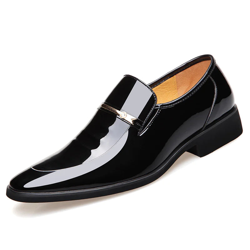 Men's Pointed Patent Leather Dress Shoes